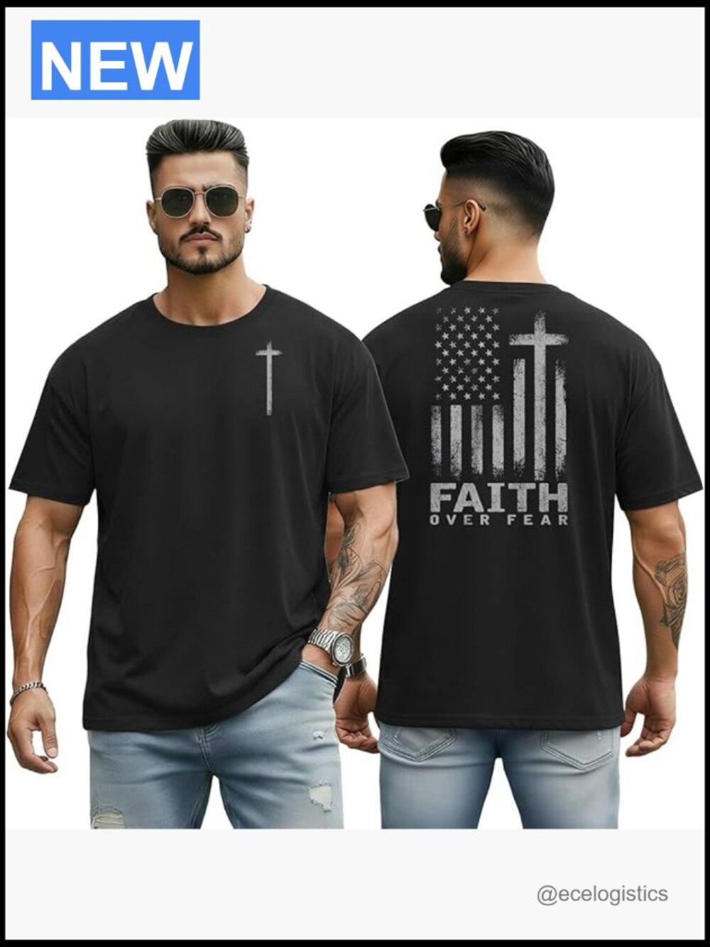 Christian Faith Graphic T-Shirt Religious God Tee Regular Fit Crew Neck
